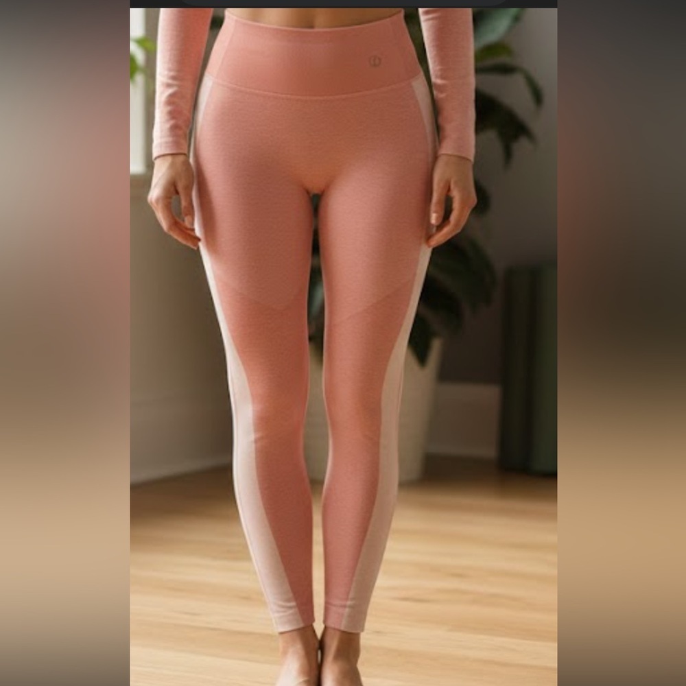 Lululemon Pink and Cream Leggings